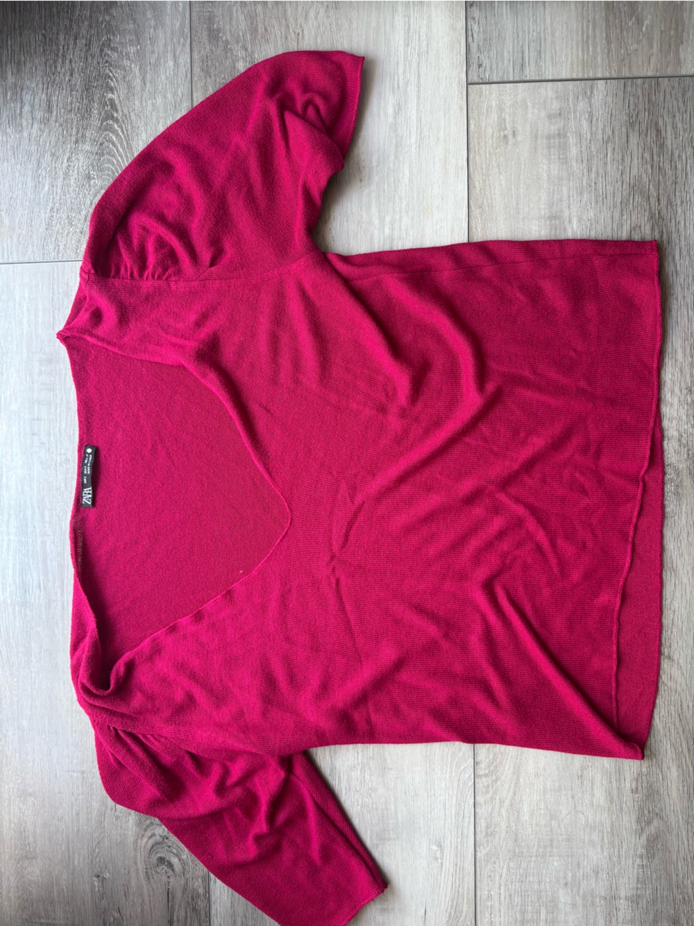 Hot Pink Short Sleeve V-Neck Sweater Shirt